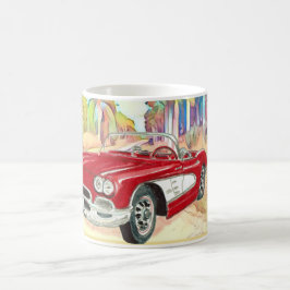 Caneca De Café Corvette Clássico na Arte em Palma
