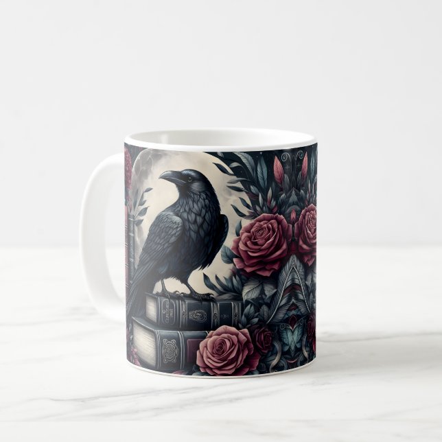 Caneca De Café Corvo Escuro (Frente Esquerda)