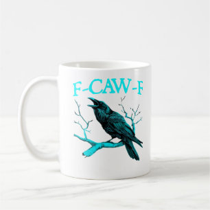 Caneca De Café Corvo F-Caw-F Pássaro Engraçado Design Retro Criat