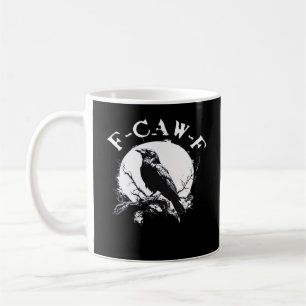 Caneca De Café Corvo F-Caw-F Pássaro Engraçado Estético Casual