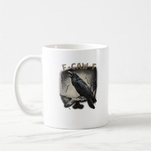 Caneca De Café Corvo, F-Caw-F Pássaro Engraçado Estilo Vintage