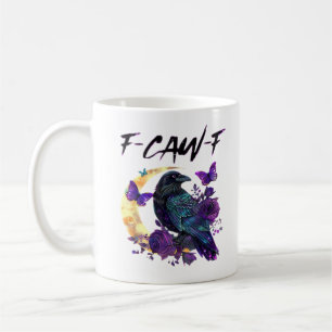 Caneca De Café Corvo F Caw F Pássaro Engraçado Lua Design Gótico