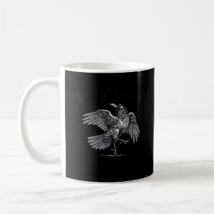 Caneca De Café Corvo, F-Caw-F Pássaro Engraçado Lua Gótica Humor