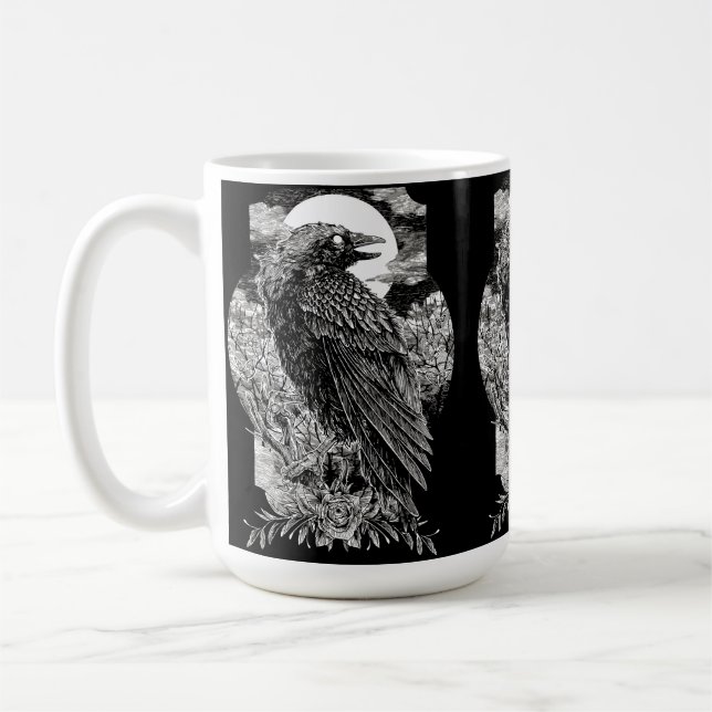 Caneca De Café Corvo Místico Sombrio (Esquerda)