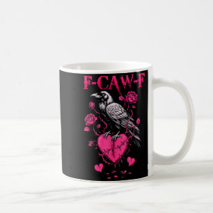 Caneca De Café Corvo Preto F-caw-f Rosas Coração Preto Passaro Va