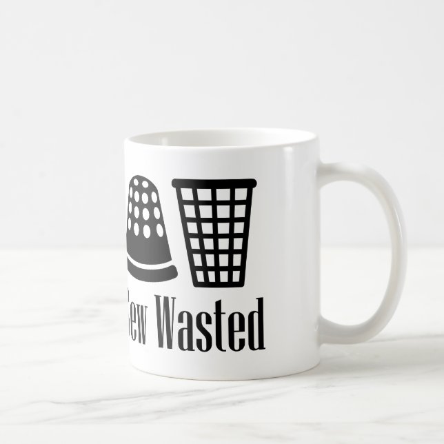 Caneca De Café Coser Desperdiçado Costura e Bebida (Direita)