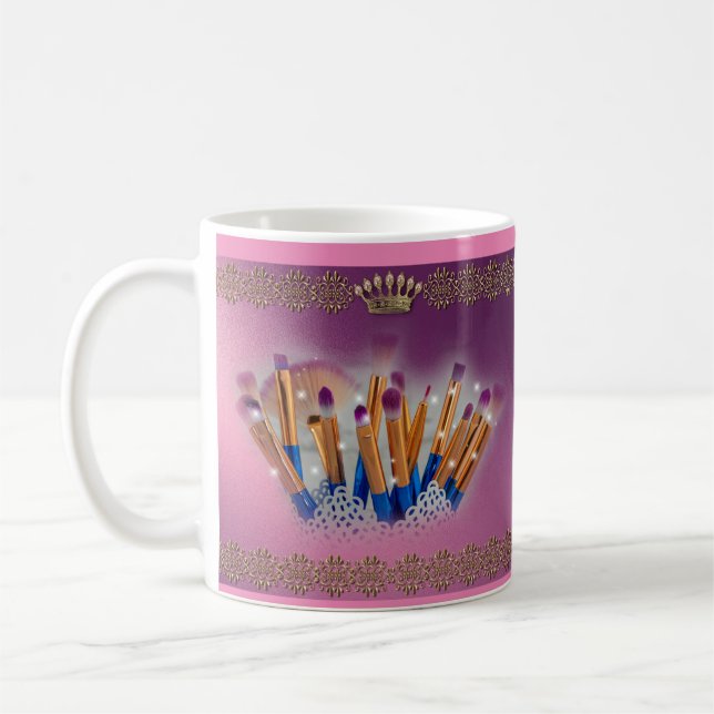 Caneca De Café Cosméticos Makeup Brush Glamor (Esquerda)