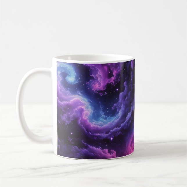 Caneca De Café Cosmic Galaxy Nebula Abstract Space Art Design (Esquerda)