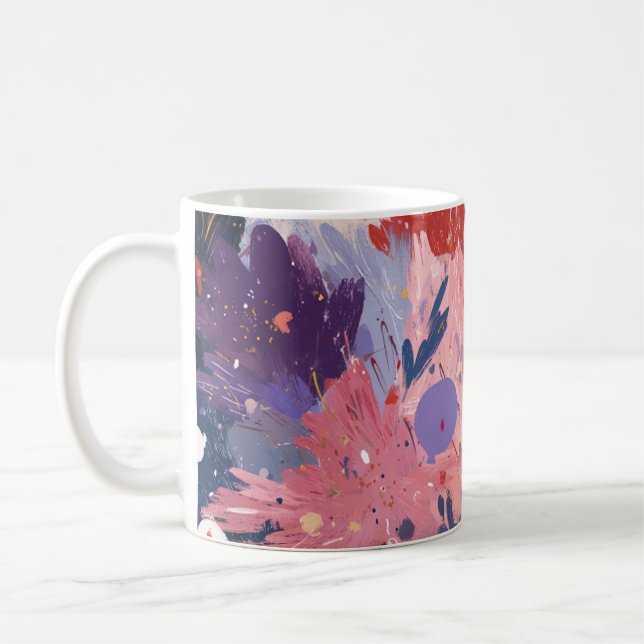 Caneca De Café Cosmic Party Abstract Explosion (Esquerda)