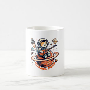 Caneca De Café Cosmic Purr - Gato Guitarrista Astro