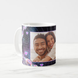 Caneca De Café Cosmic Romance Digital Love Valentine's Card
