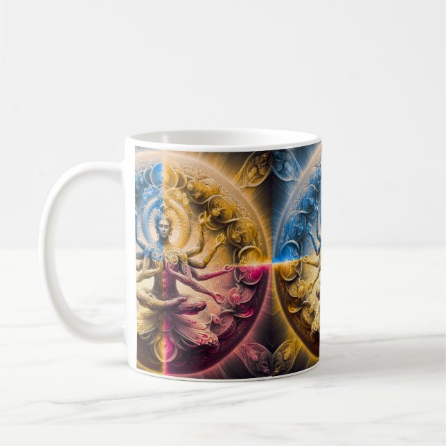 Caneca De Café Cosmic Sacred Geometry God Mandala Mug | Multi Arm (Esquerda)