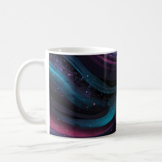 Caneca De Café 🌌 Cosmic Swirls: Galaxy-Inspired Abstract Design  (Esquerda)