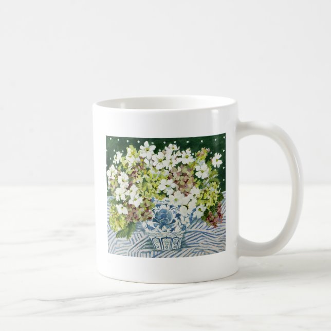 Caneca De Café Cosmos e hydrangeas em um vaso chinês 2013 (Direita)