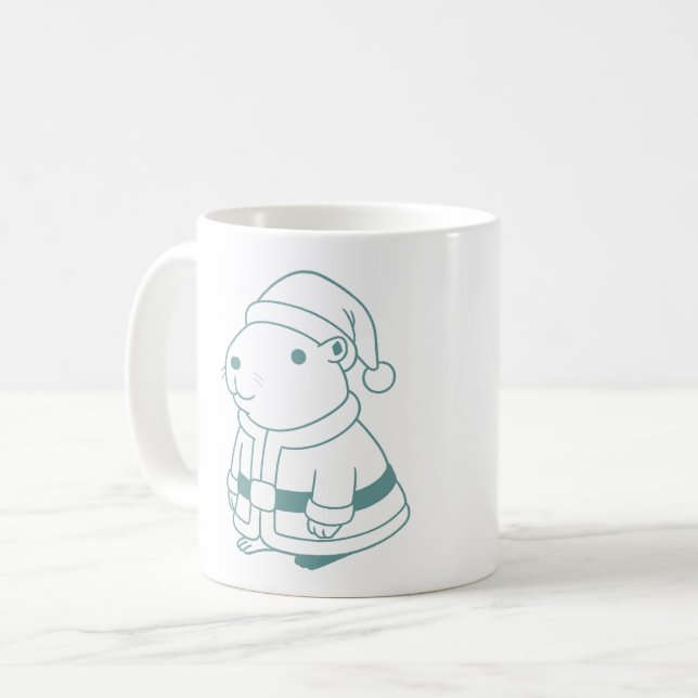 Caneca De Café cosplay santa capybara (Frente Esquerda)