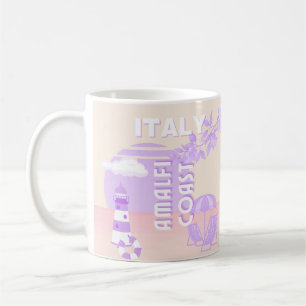 Caneca De Café Costa Amalfitana, Arte de Viagem, Viagem Preppy, P