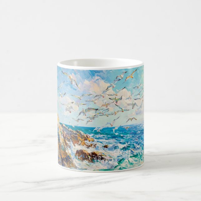 Caneca De Café Costa de Falésias Impressionista com Gaivota – Oce (Centro)