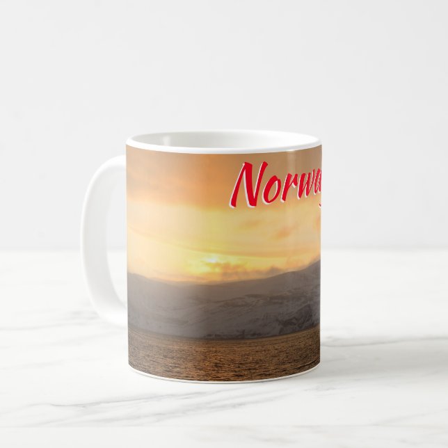 Caneca De Café Costa de inverno da Noruega (Frente Esquerda)