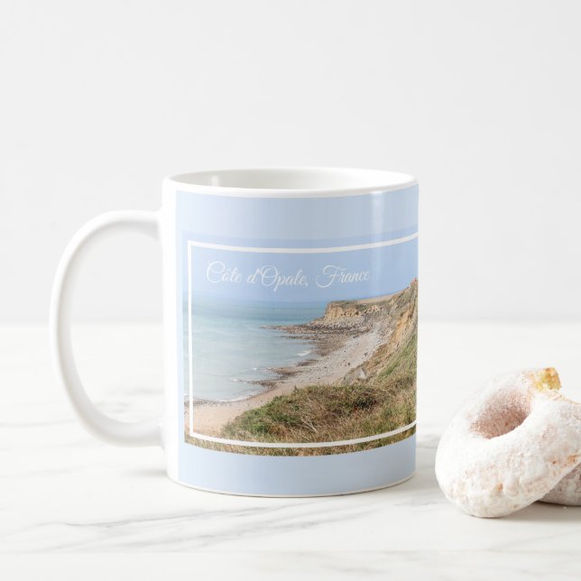 Caneca De Café Costa de Opala Mar e Falésias Turquesa (Com Donut)