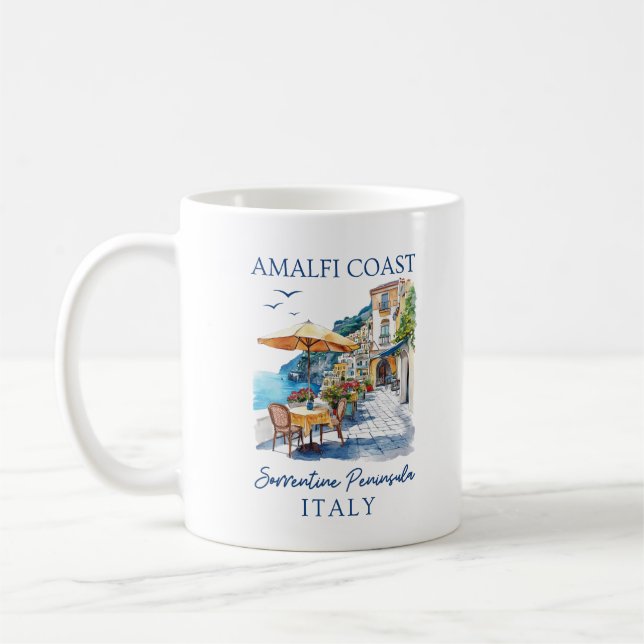 Caneca De Café Costa do Amalfi Itália Verão Cênico (Esquerda)