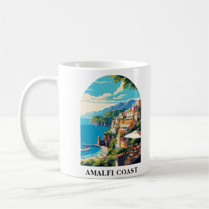 Caneca De Café Costa do Amalfi Itália Viagem Retro
