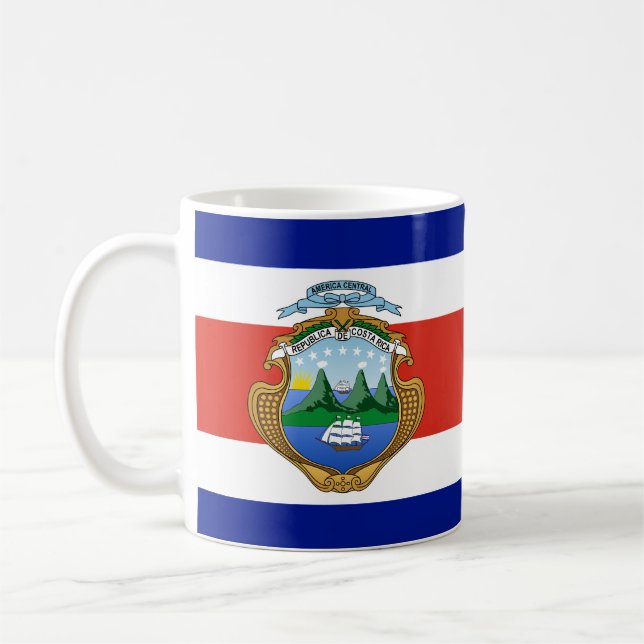 Caneca De Café Costa Rica (casaco de armas/bandeira) (Esquerda)