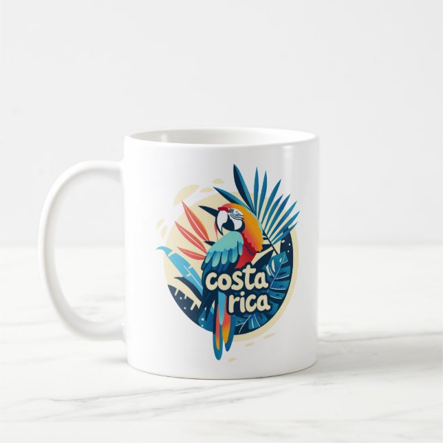 Caneca De Café Costa Rica Parrot Coffee Mug (Esquerda)