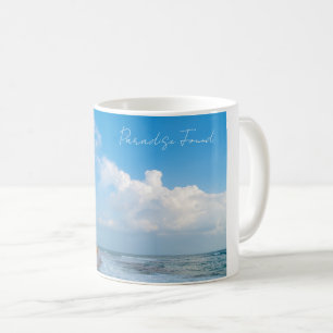 Caneca De Café Costa Tropical de Praia e Palmeiras Vista para o O