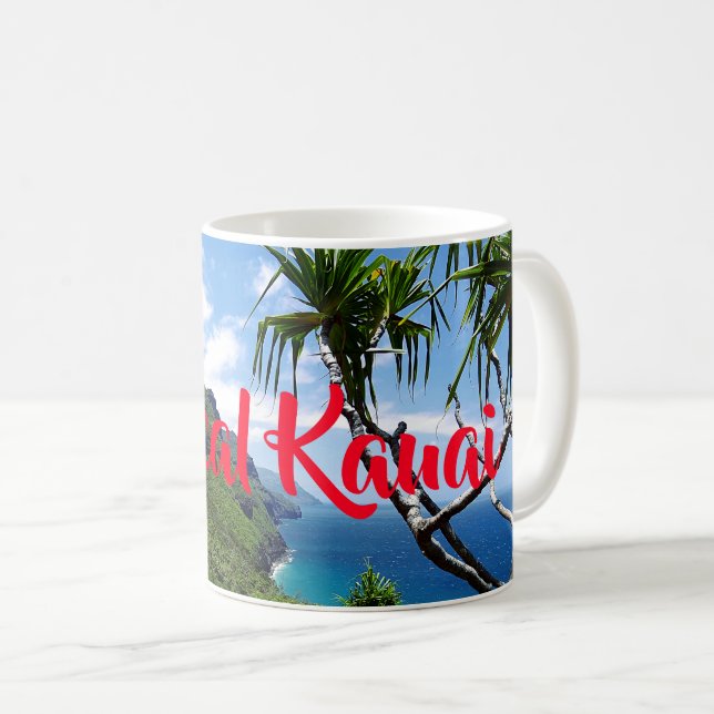 Caneca De Café Costa tropical Havaí do Nepali de Kauai (Frente Esquerda)