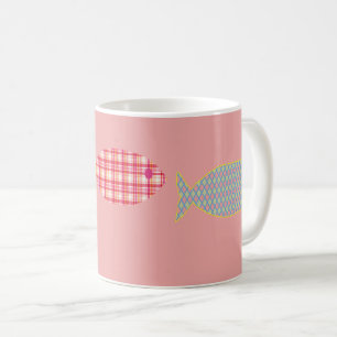 Caneca de Café Costeira Peixe Rosa Salmão