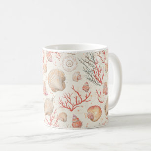 Caneca De Café Costeira russa - Conchas, Starfish, Recife (16)