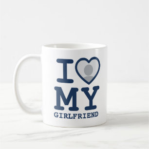Caneca De Café Costume adoro o meu texto de foto de namorada