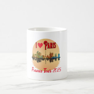 Caneca De Café Costume Adoro Paris Skyline Sunset Souvenir