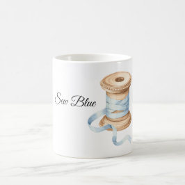 Caneca De Café Costura de Linha Azul Bonita