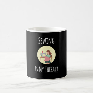 Caneca De Café Costurar É A Minha Terapia - Engraçada Quilinaç