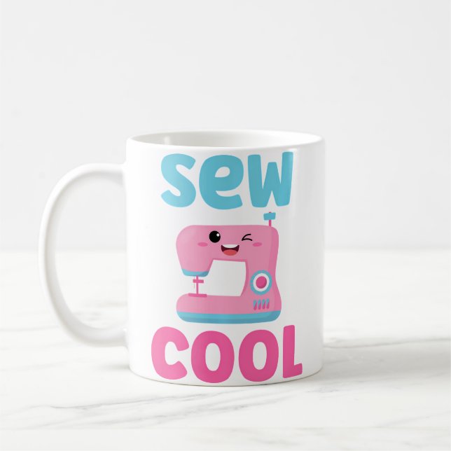 Caneca De Café Costure Legal Fofa Kawaii Máquina de Costura Piada (Esquerda)