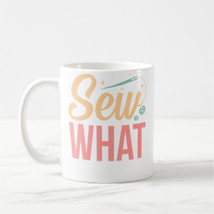 Caneca De Café Costureira de Quilting Costurando Grafismo