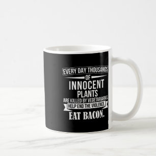 Caneca De Café Cota Anti-Vegetariana Engraçado - Carne Sobre Baco