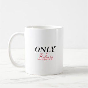 Caneca De Café Cota cristã ‘Apenas Acredite’ Minimalista Simples
