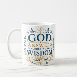 Caneca De Café Cota Cristã Deus Responde de Acordo com a Sabedori