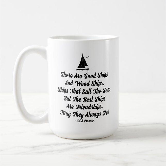 Caneca De Café Cota de amizade navios à vela presentes irlandeses (Esquerda)