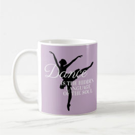 Caneca De Café Cota de dança da Silhouette Ballerina Púrpura Suav