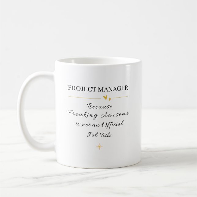 Caneca De Café Cota de Gerente de Projetos Escritório (Esquerda)