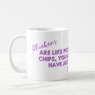 Caneca De Café Cota Engraçada De Frango: Frango Batata Púrpura