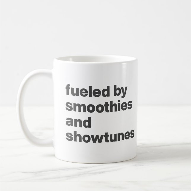 Caneca De Café Cota Engraçada para Smoothie e Showtunes Lovers (Esquerda)