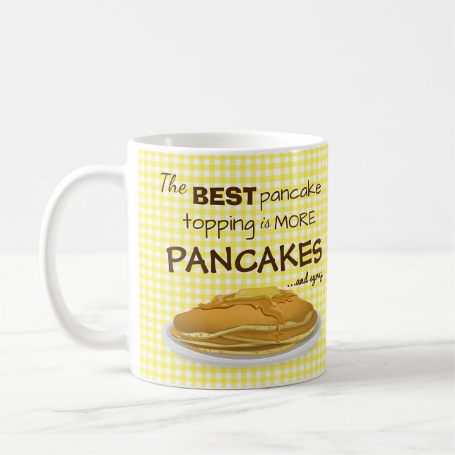 Caneca De Café Cota Engraçado Pancakes e Xarope (Esquerda)