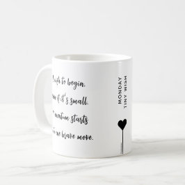 Caneca De Café Cota Motivativa Personalizada Segunda-feira