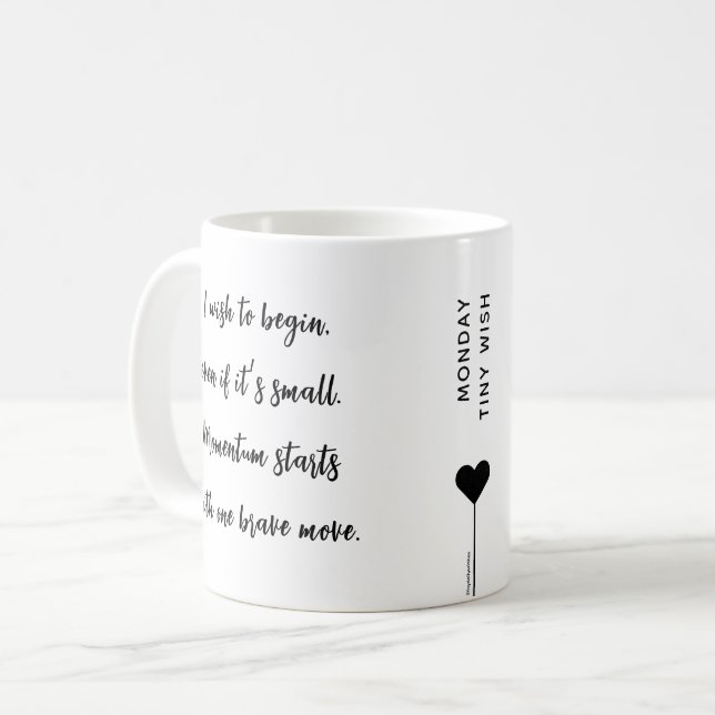 Caneca De Café Cota Motivativa Personalizada Segunda-feira (Frente Esquerda)