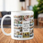 Caneca De Café Cota Personalizada de Colagem de Fotos 34 Personal<br><div class="desc">Crie a sua própria imagem personalizada da imagem de imagem de uma caneca. Apresenta 34 das suas imagens favoritas e texto personalizado na tipografia da caligrafia moderna. A impressão é repetida na frente e atrás.</div>