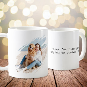 Caneca De Café Cota Personalizada de Foto do Traço de Pincel